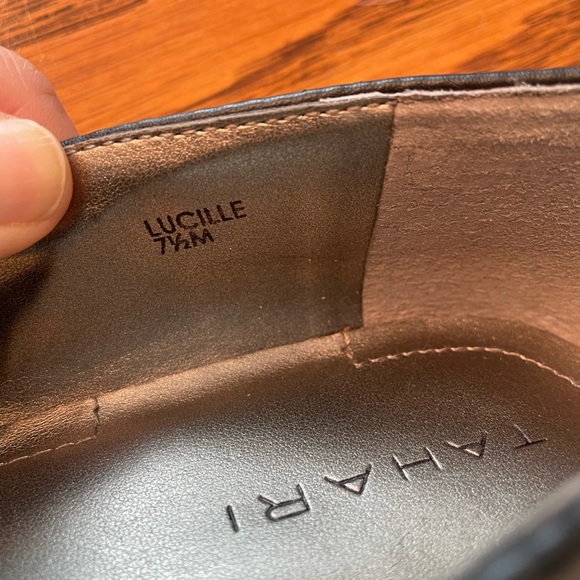 Tahari Black and Gray Leather Loafers - Picture 5 of 8